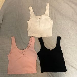 3 areopostle cami tops (three different sizes and colors but fits the same)